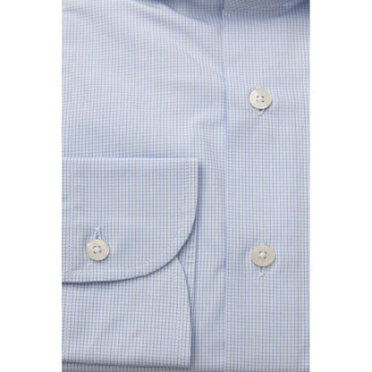 Camisa de algodón azul claro para hombre