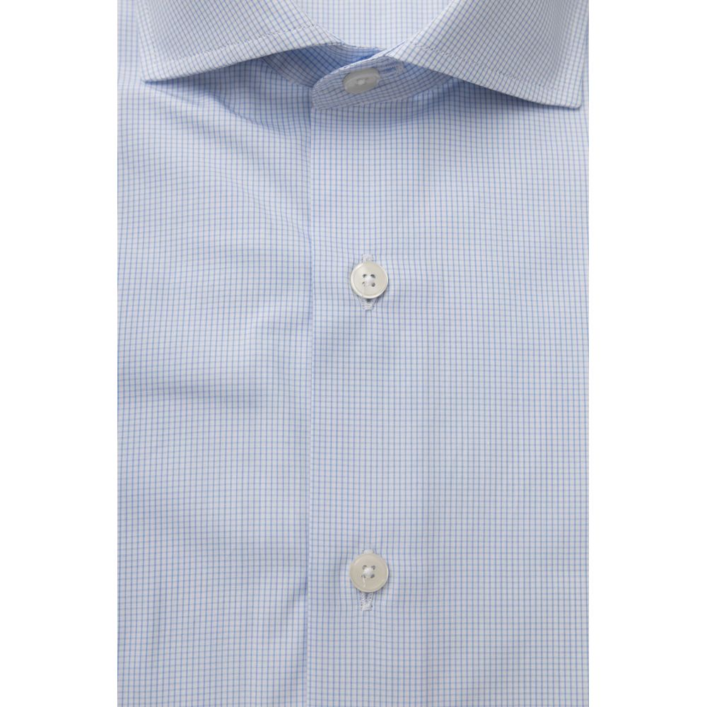 Camisa de algodón azul claro para hombre