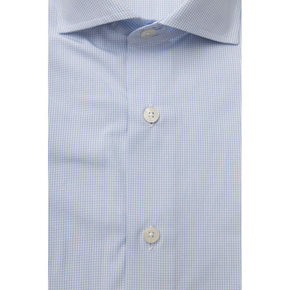 Camisa de algodón azul claro para hombre