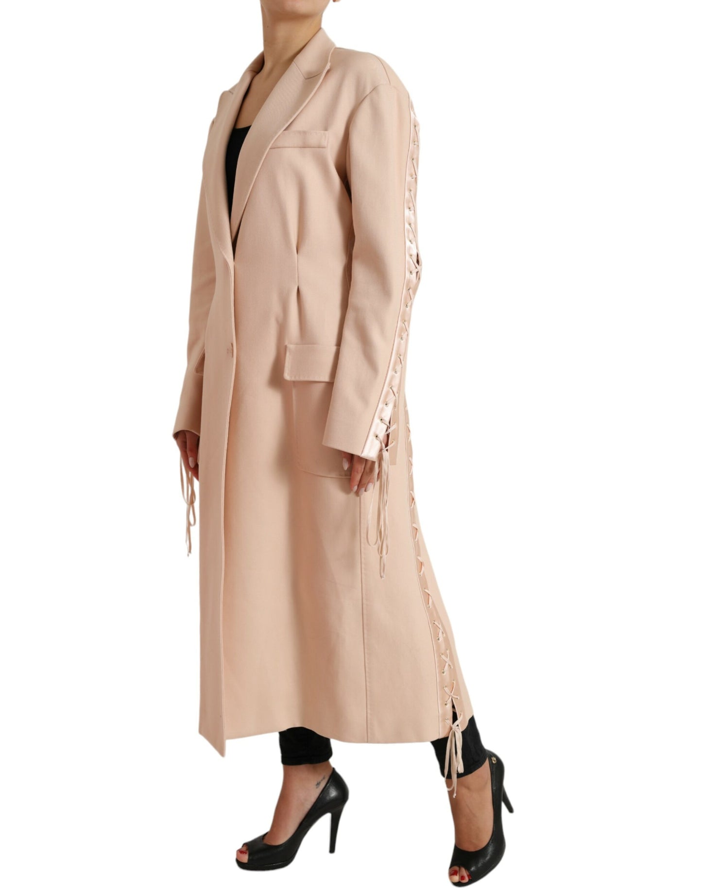 Eleganter einreihiger Trenchcoat in Beige