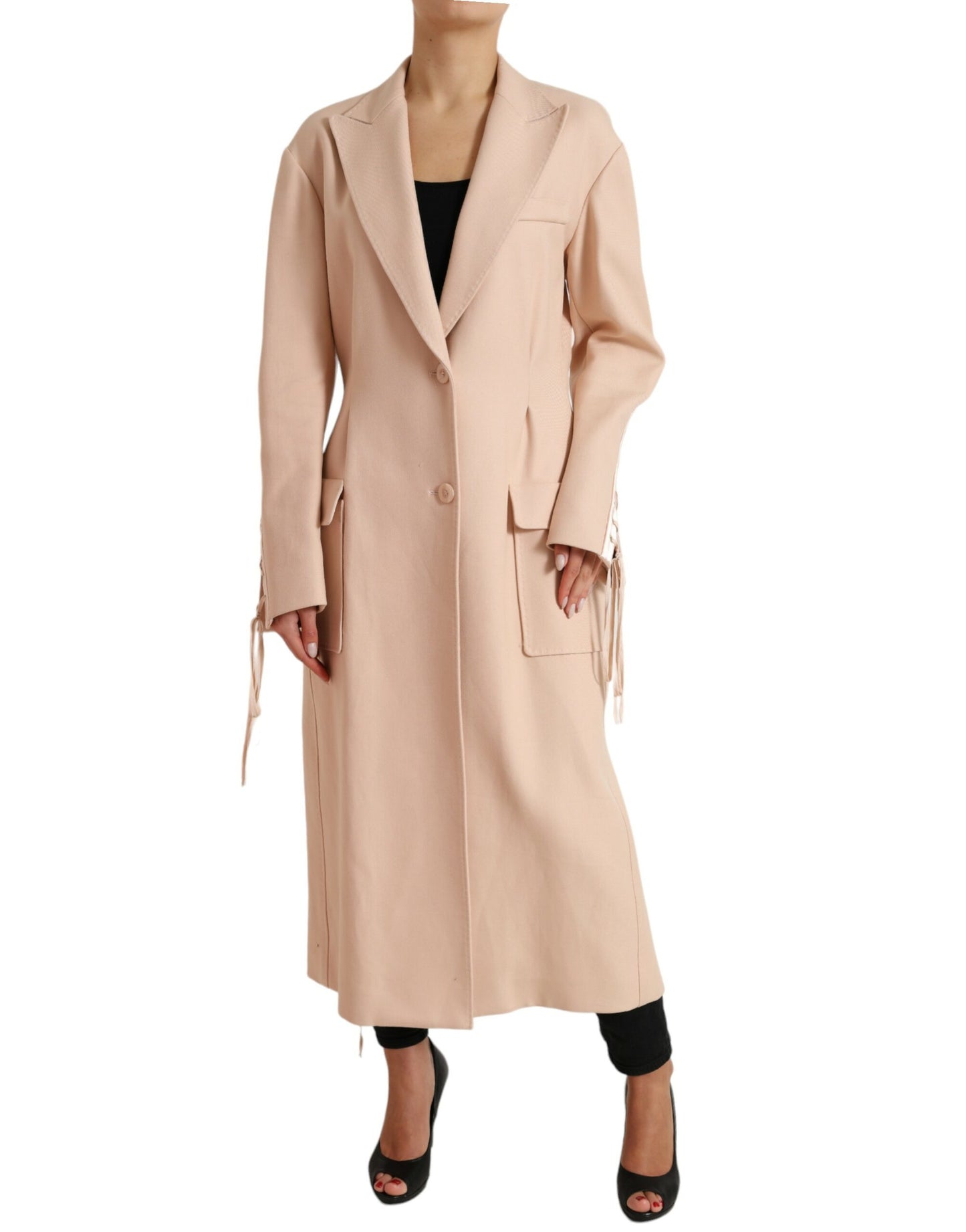 Eleganter einreihiger Trenchcoat in Beige