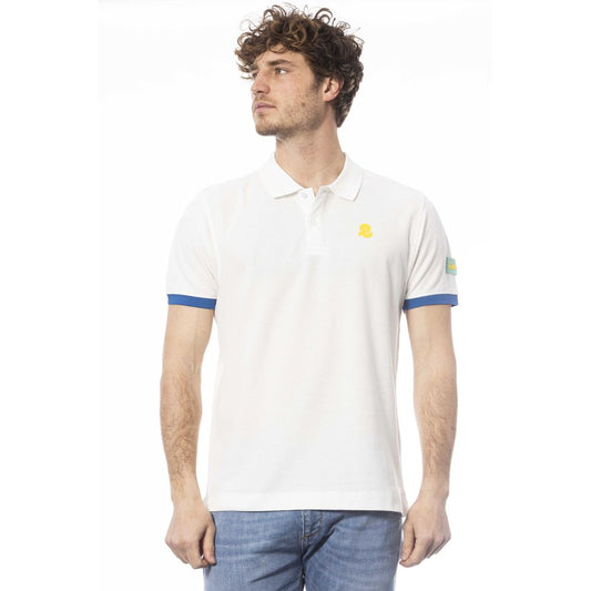 White Cotton Men Polo Shirt