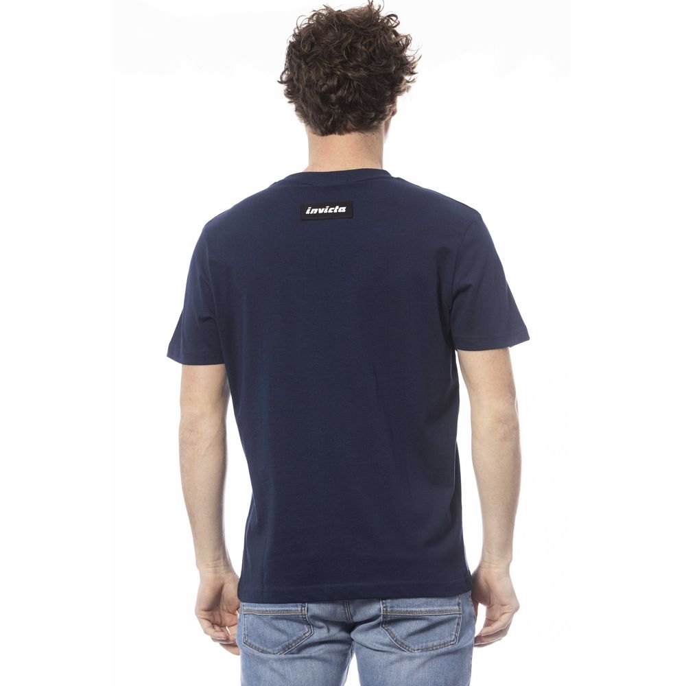 Blue Cotton Men T-Shirt