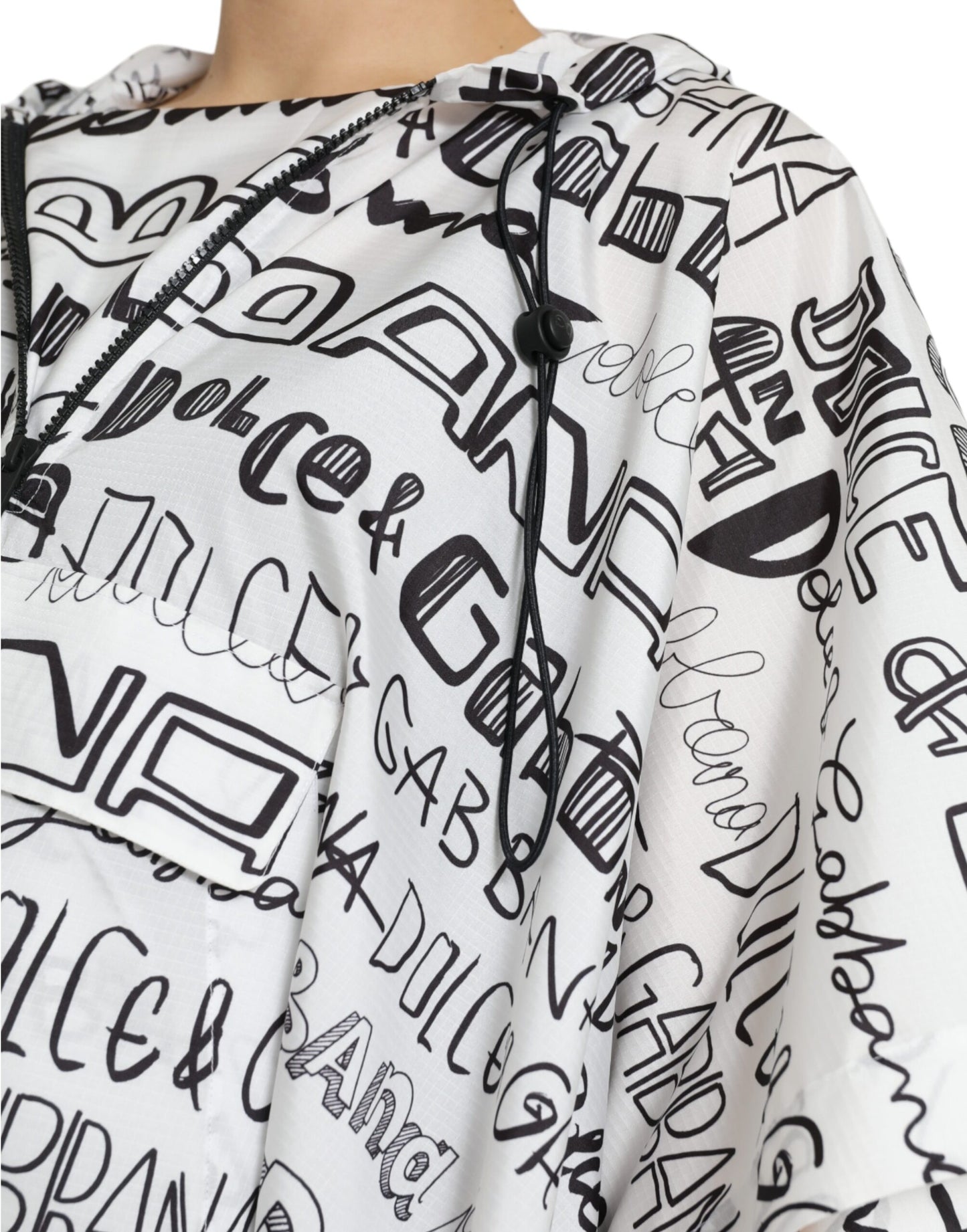 Schickes Blouson-T-Shirt mit Kapuze und Logo-Print