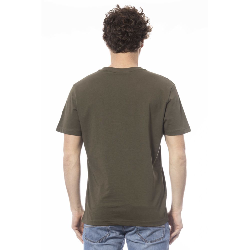 Green Cotton Men T-Shirt