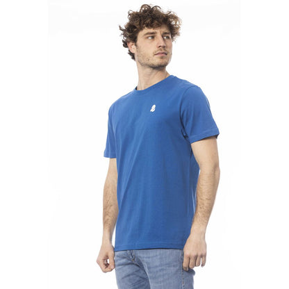 Blue Cotton Men T-Shirt