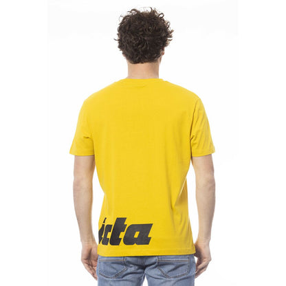 Yellow Cotton Men T-Shirt