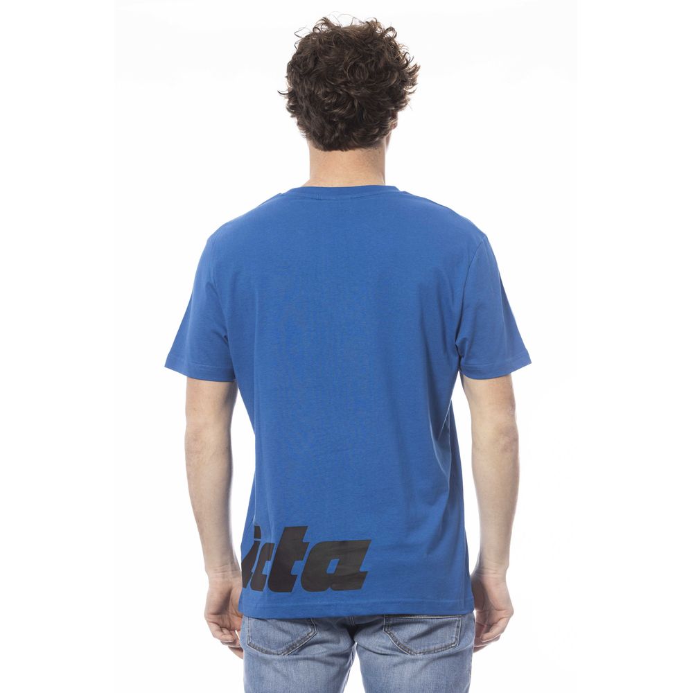 Blaues Herren-T-Shirt aus Baumwolle