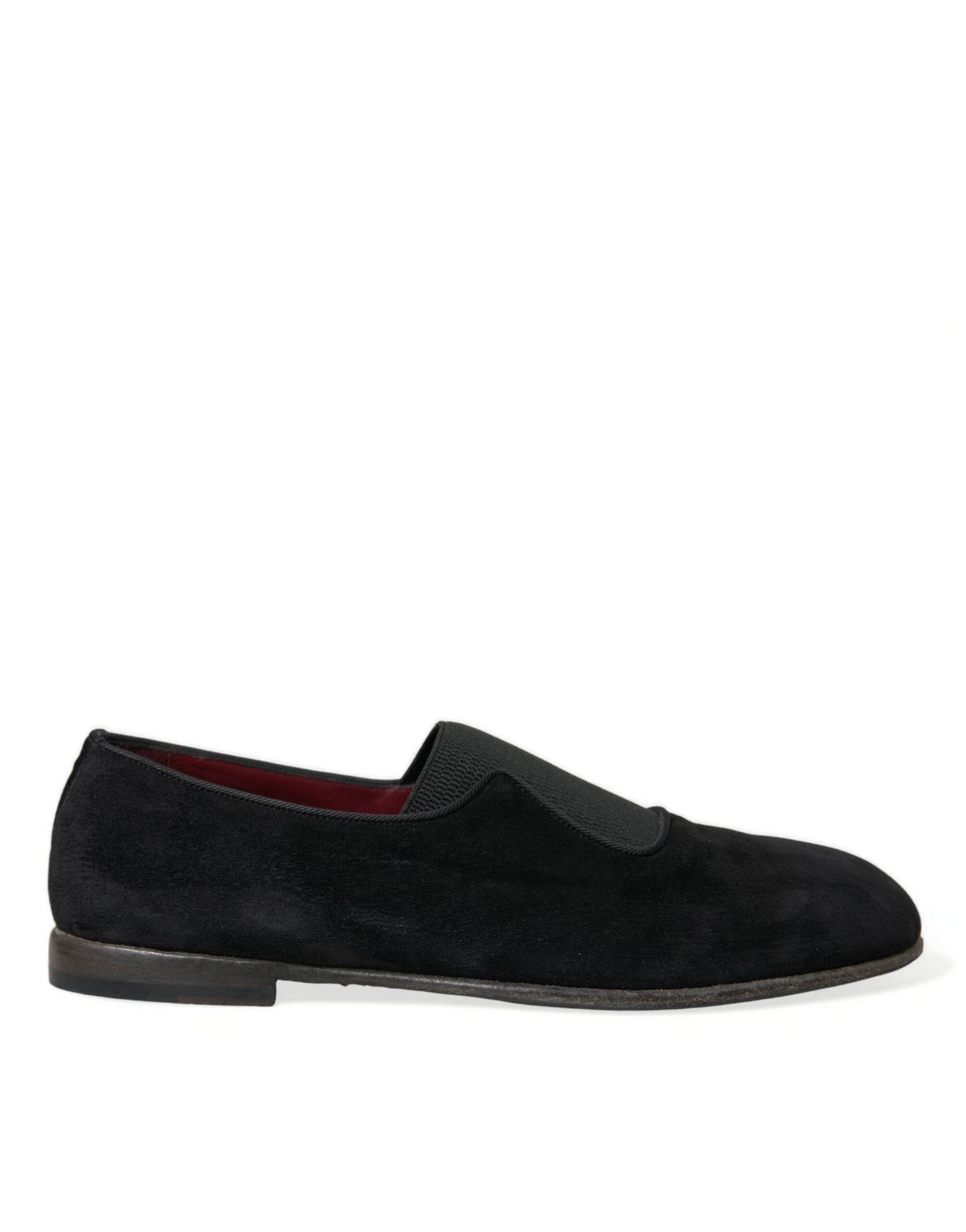 Elegant Black Velor Loafers for the Discerning Gentleman