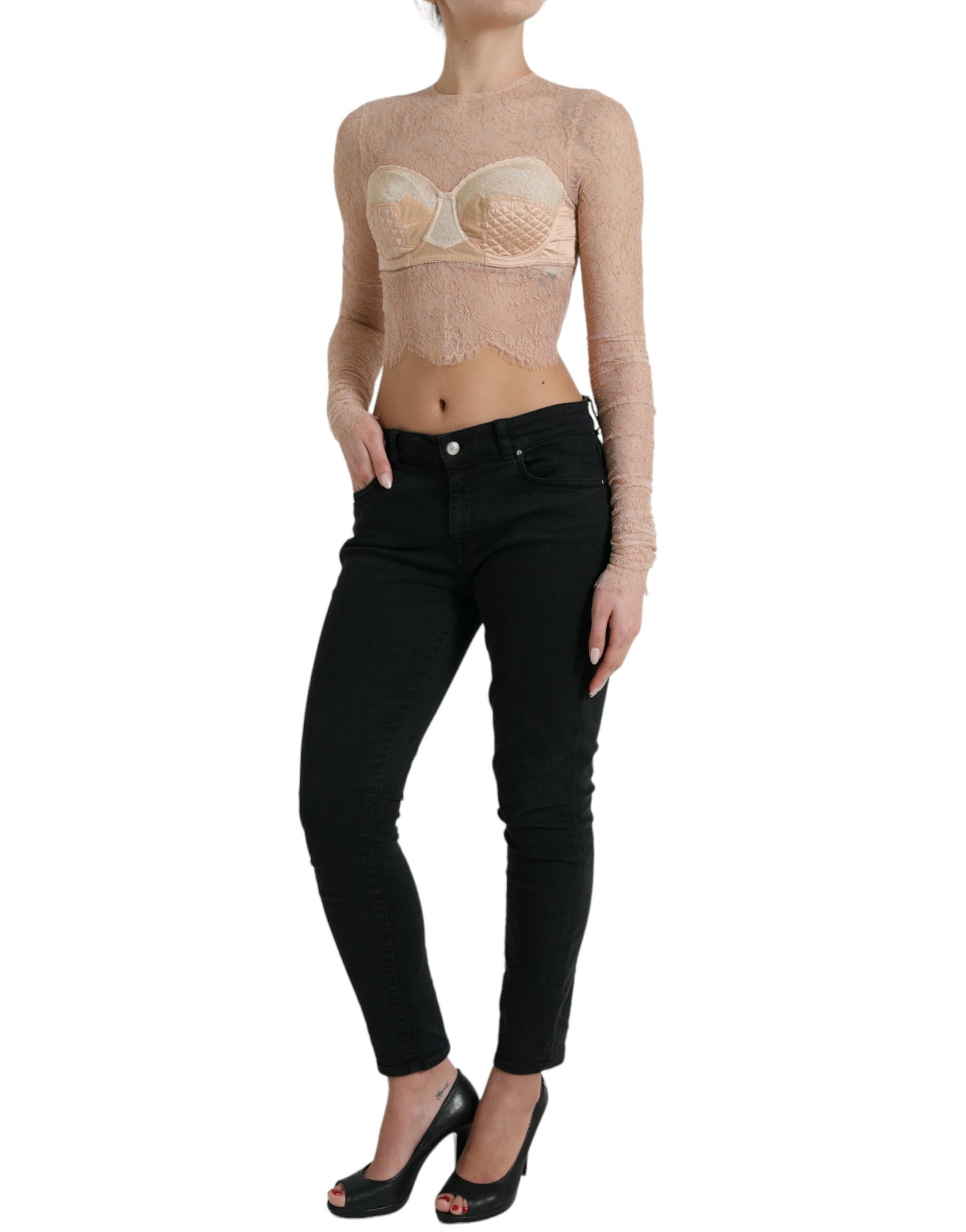 Elegantes Bustier-Crop-Top aus Spitze