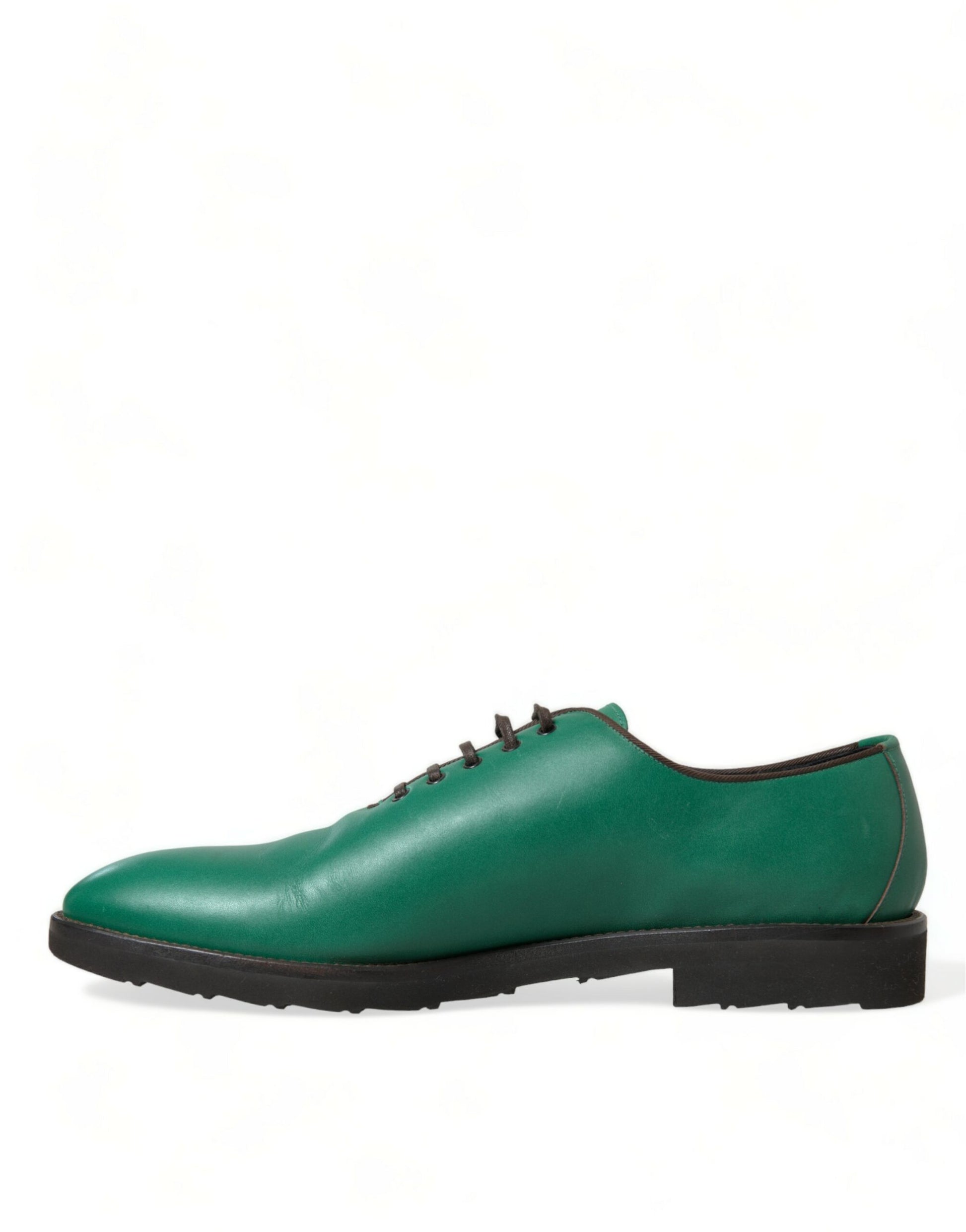 Elegant Green Leather Oxford Dress Shoes