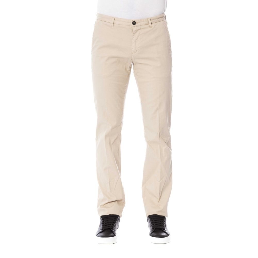 Pantalones de algodón beige para hombre