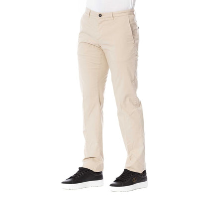 Pantalones de algodón beige para hombre