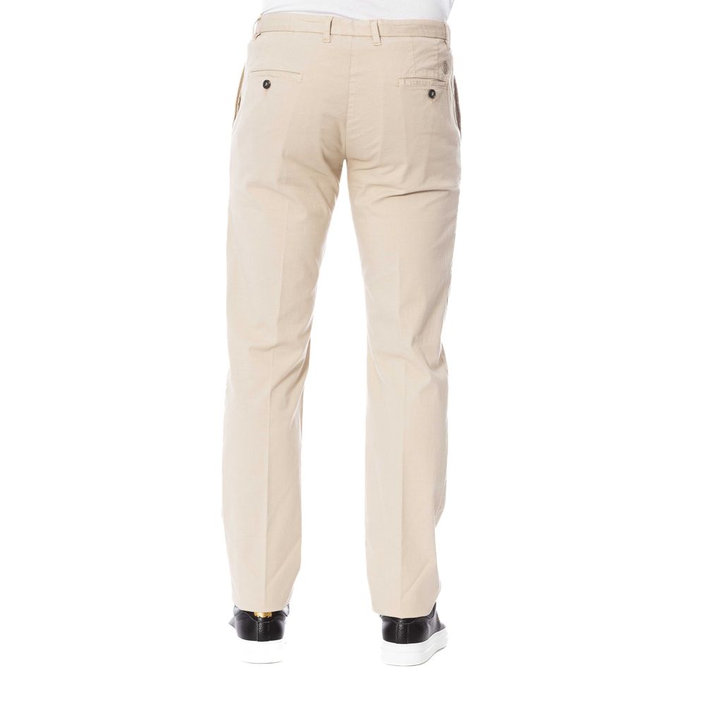 Pantalones de algodón beige para hombre