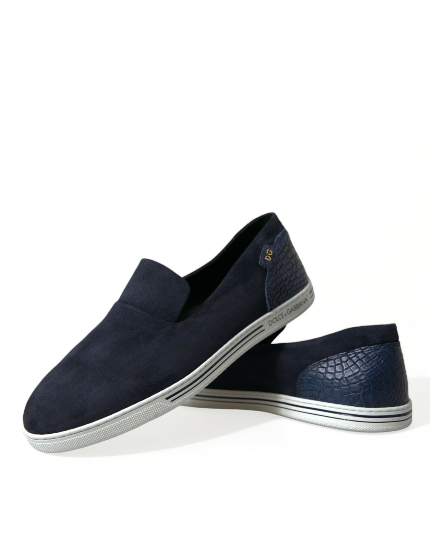 Elegant Blue Suede Leather Loafers