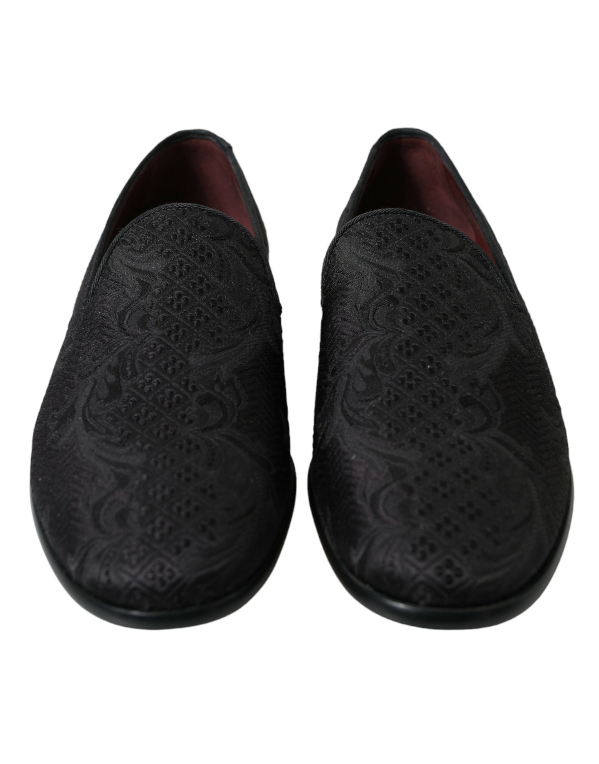 Elegante schwarze Loafer aus Brokat