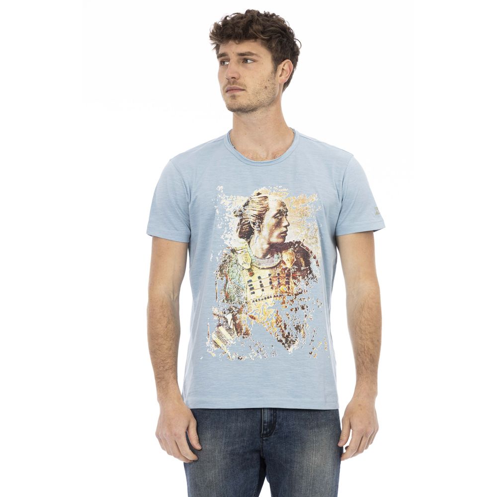 Hellblaues Herren-T-Shirt aus Baumwolle