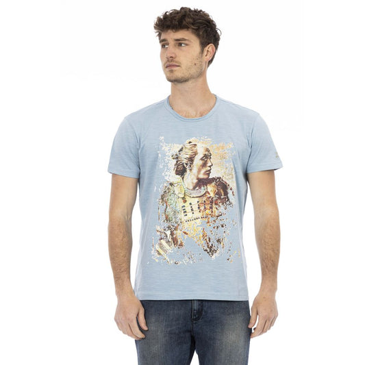 Hellblaues Herren-T-Shirt aus Baumwolle