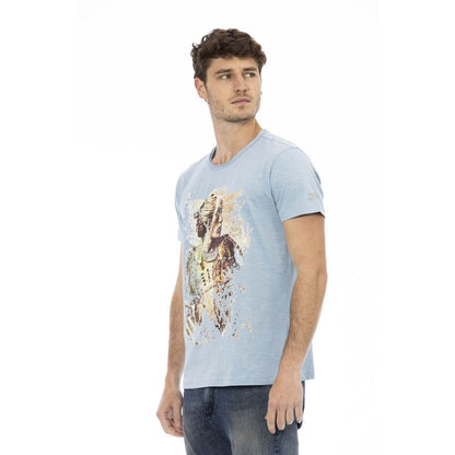 Hellblaues Herren-T-Shirt aus Baumwolle