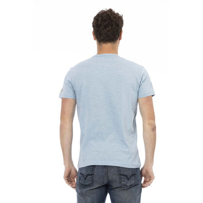 Hellblaues Herren-T-Shirt aus Baumwolle