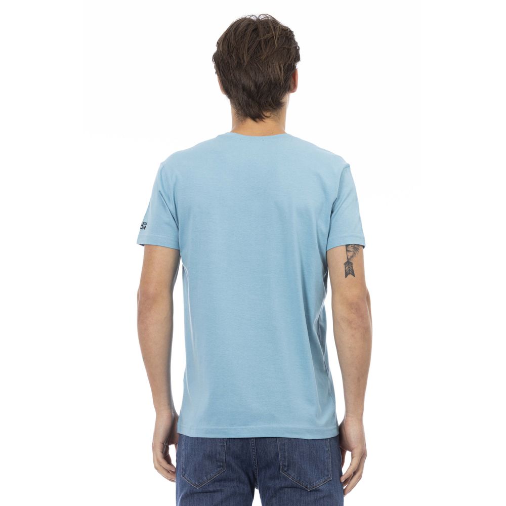 Hellblaues Herren-T-Shirt aus Baumwolle