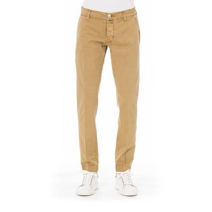 Pantalones de algodón beige para hombre