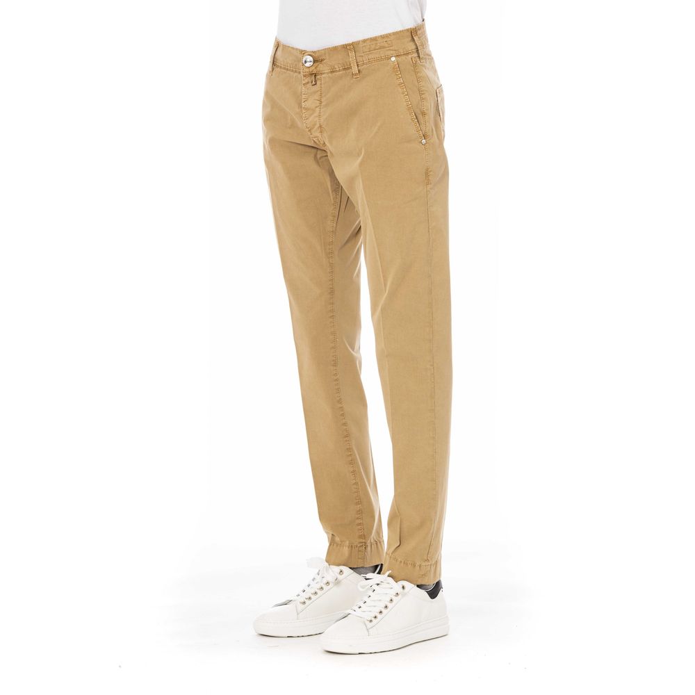 Pantalones de algodón beige para hombre