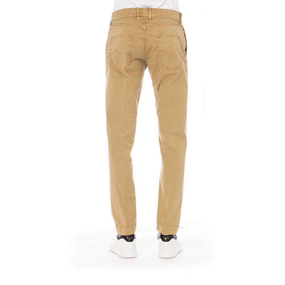 Pantalones de algodón beige para hombre