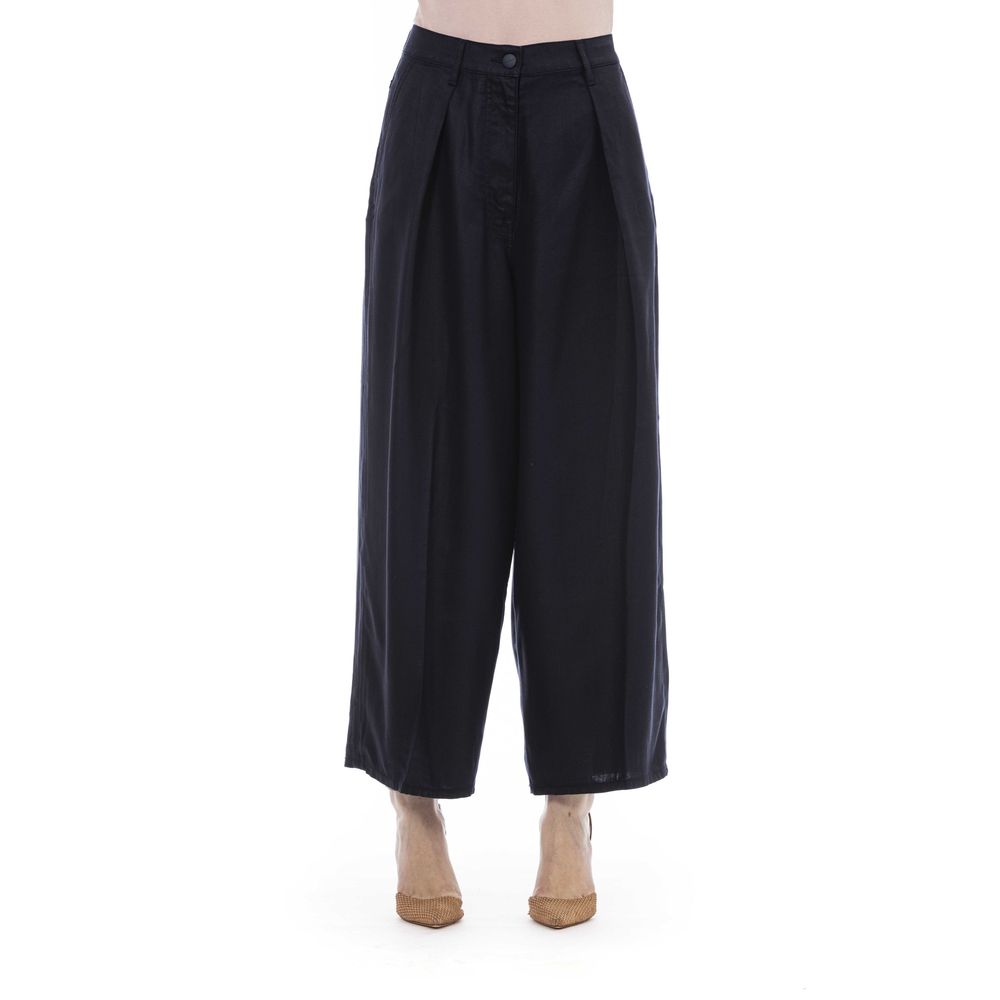 Pantalón de algodón negro para mujer