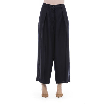 Pantalón de algodón negro para mujer