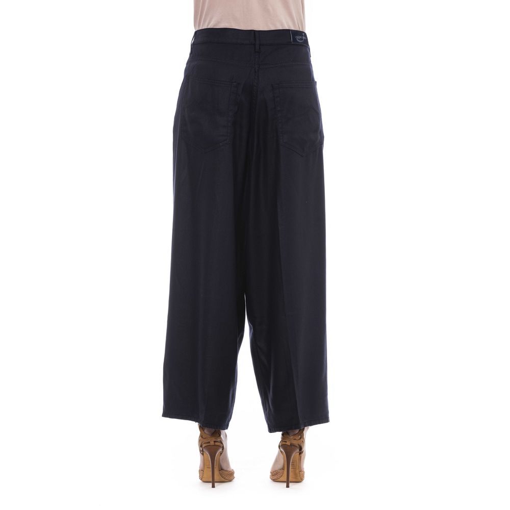 Pantalón de algodón negro para mujer