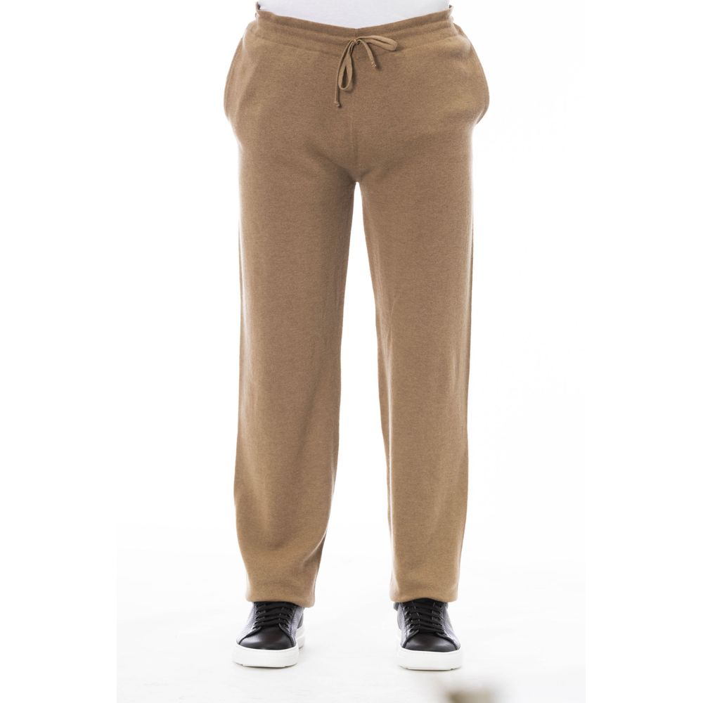 Beige Linen Men Trouser