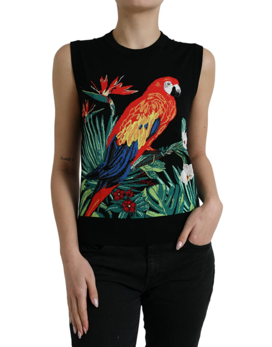 Elegantes Tanktop mit Rundhalsausschnitt und Dschungel-Print