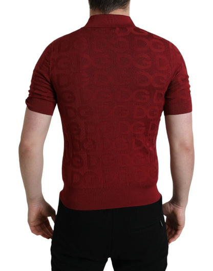 Elegant Silk Maroon Polo T-Shirt