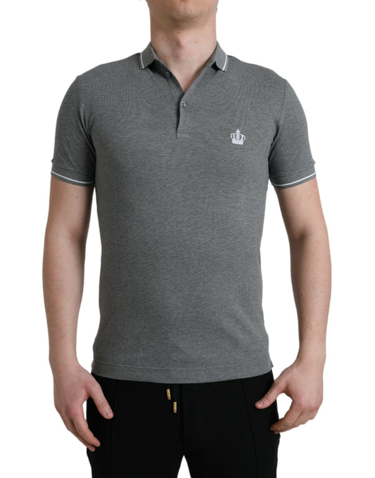 Elegantes Polo-T-Shirt aus Baumwolle in Grau