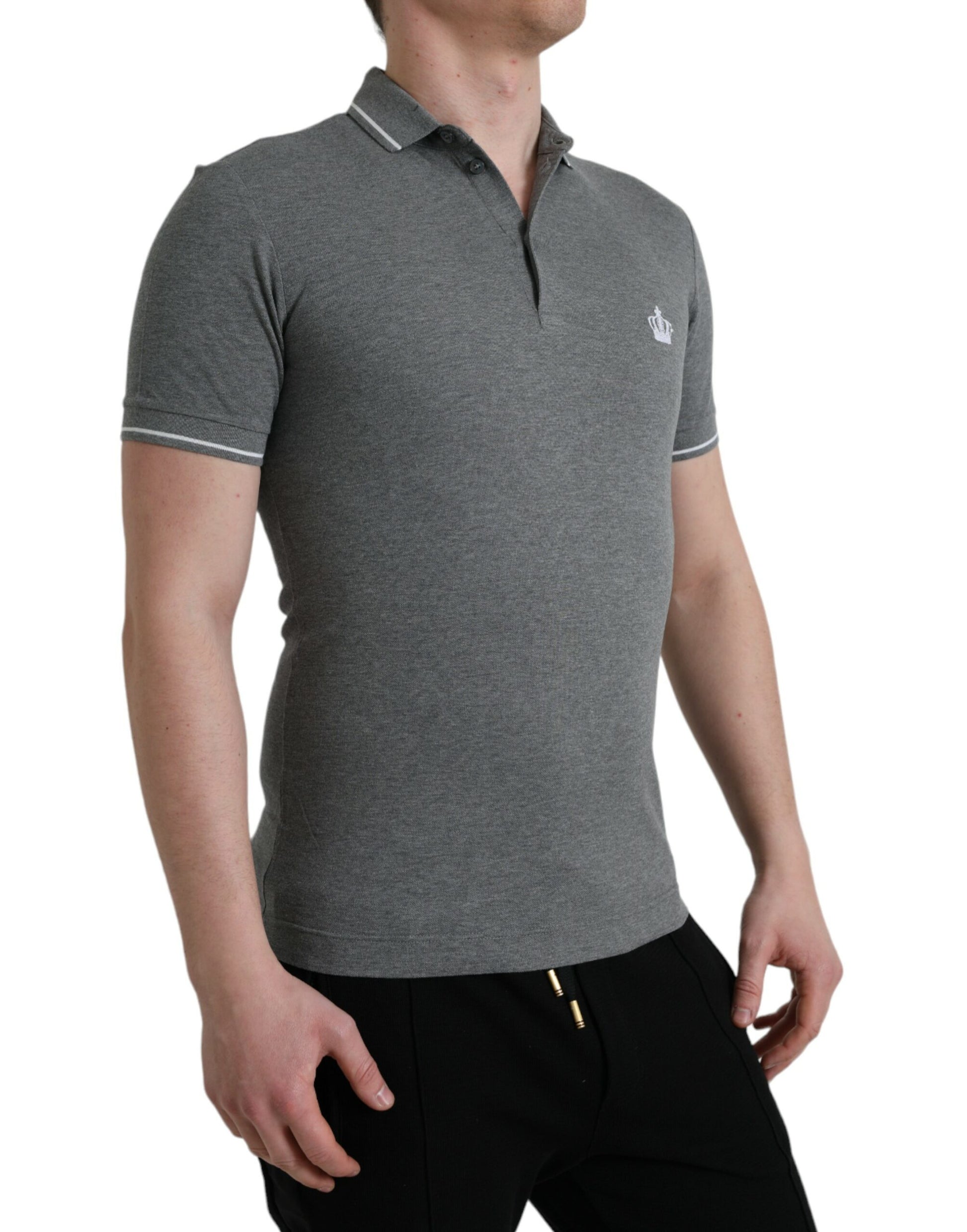 Elegantes Polo-T-Shirt aus Baumwolle in Grau