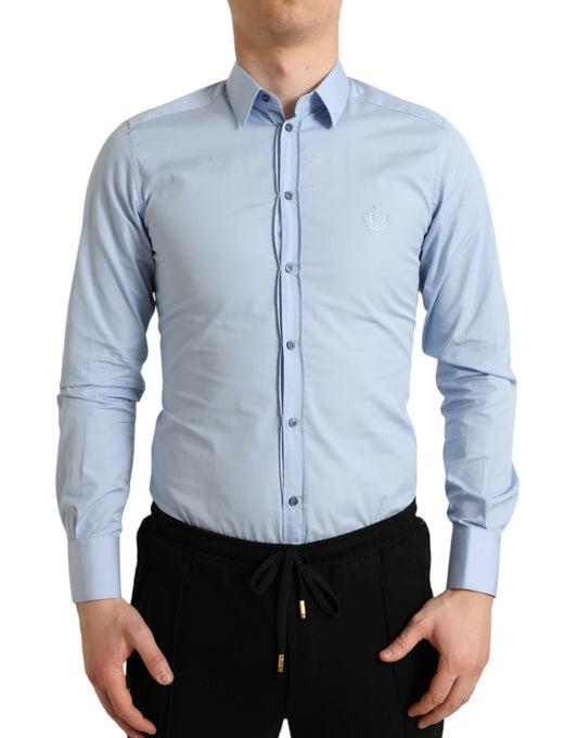 Camisa de vestir elegante de corte entallado en color azul cielo