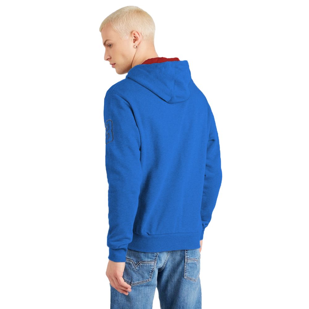 Sudadera con capucha de algodón azul chic