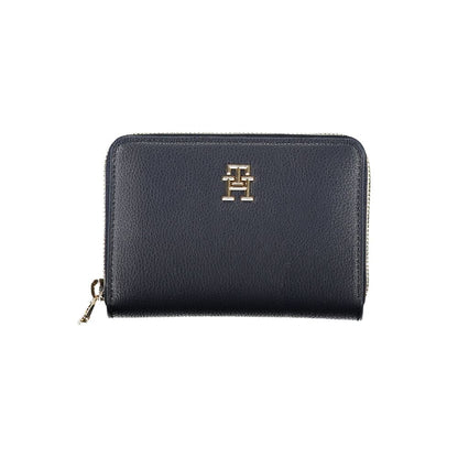 Sleek Blue Multipurpose Wallet with Zip Closure