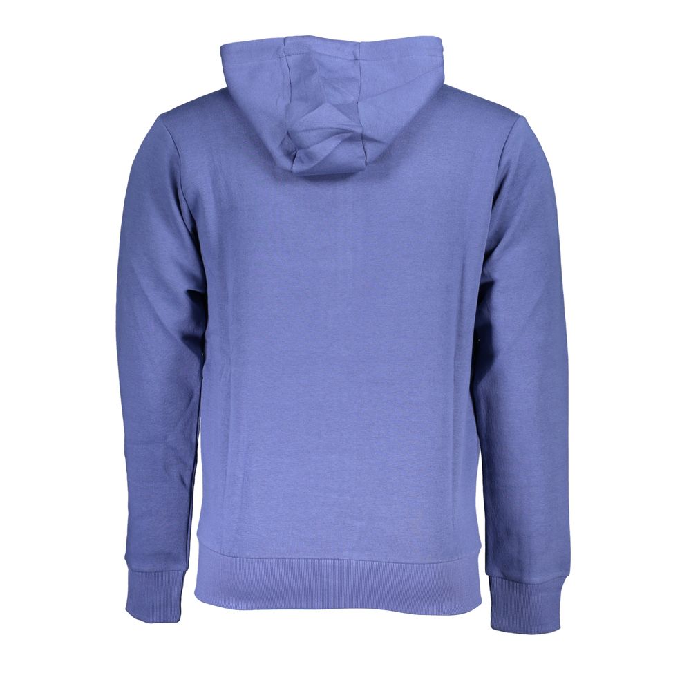 Chic Blue Hooded Sweatshirt with Embroidered Logo