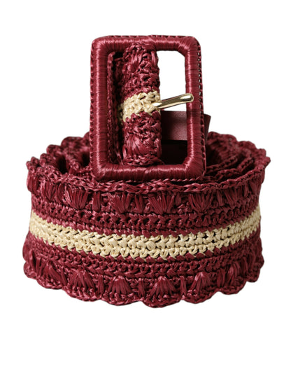 Maroon Elegance Canvas Waist Belt