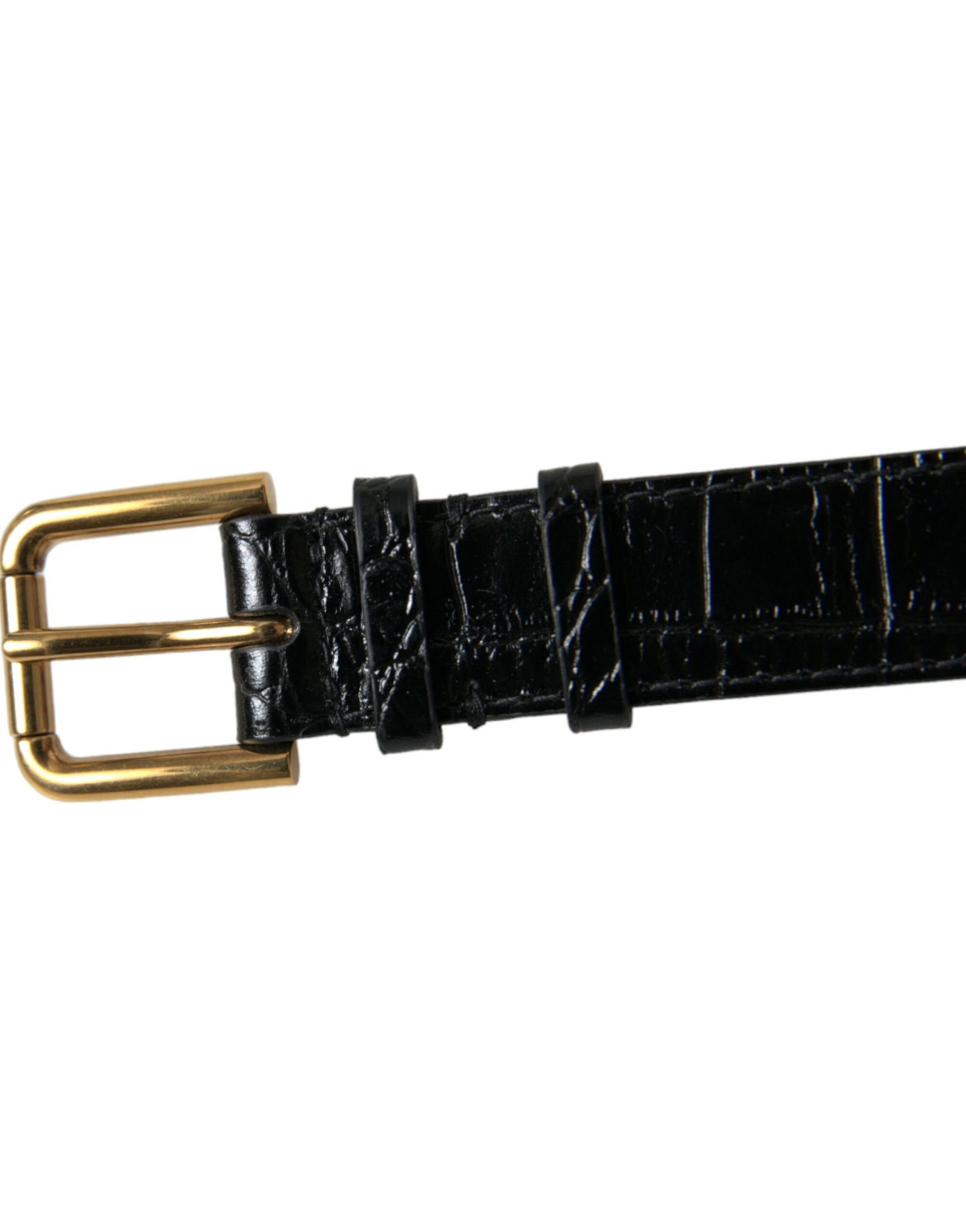 Elegante pulsera de cuero negro y dorado