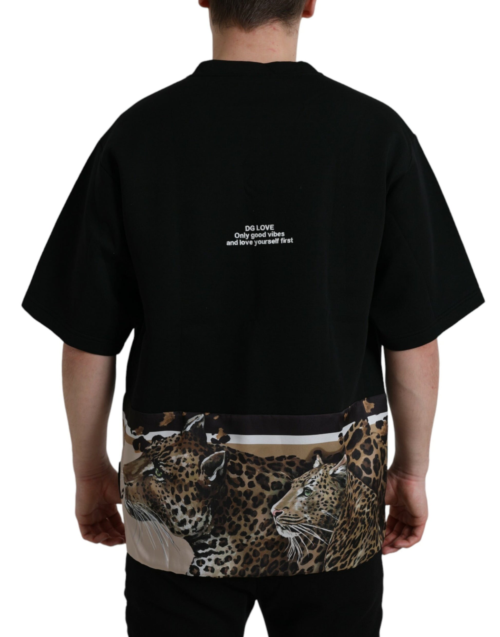 Elegantes Rundhals-T-Shirt mit Leopardenmuster