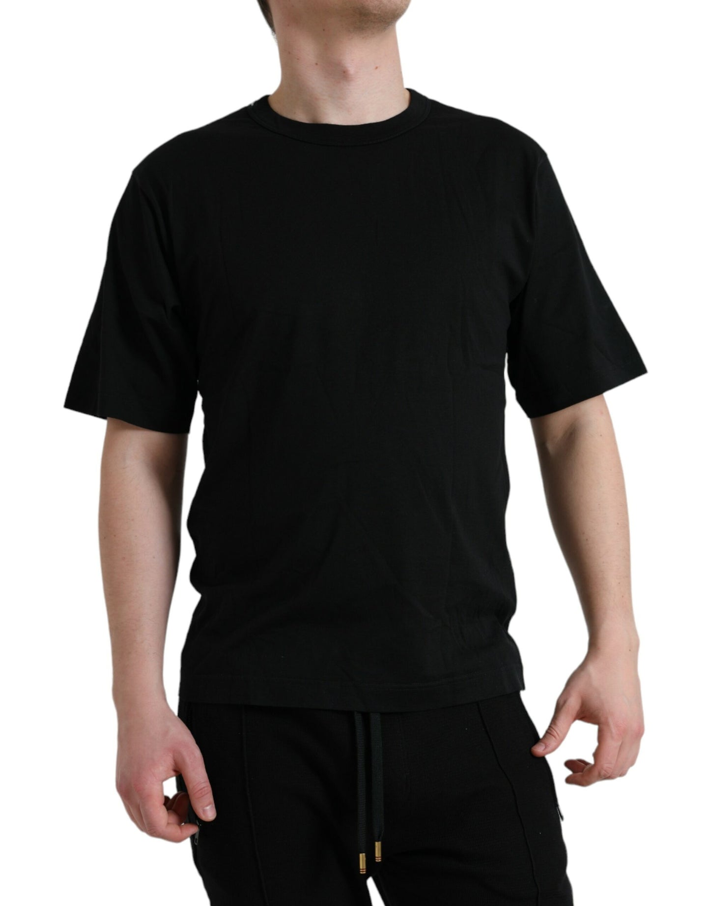 Elegantes Baumwoll-T-Shirt mit geprägtem Logo