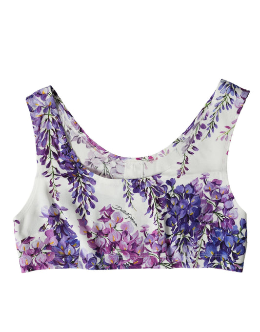 Elegante top corto con estampado floral