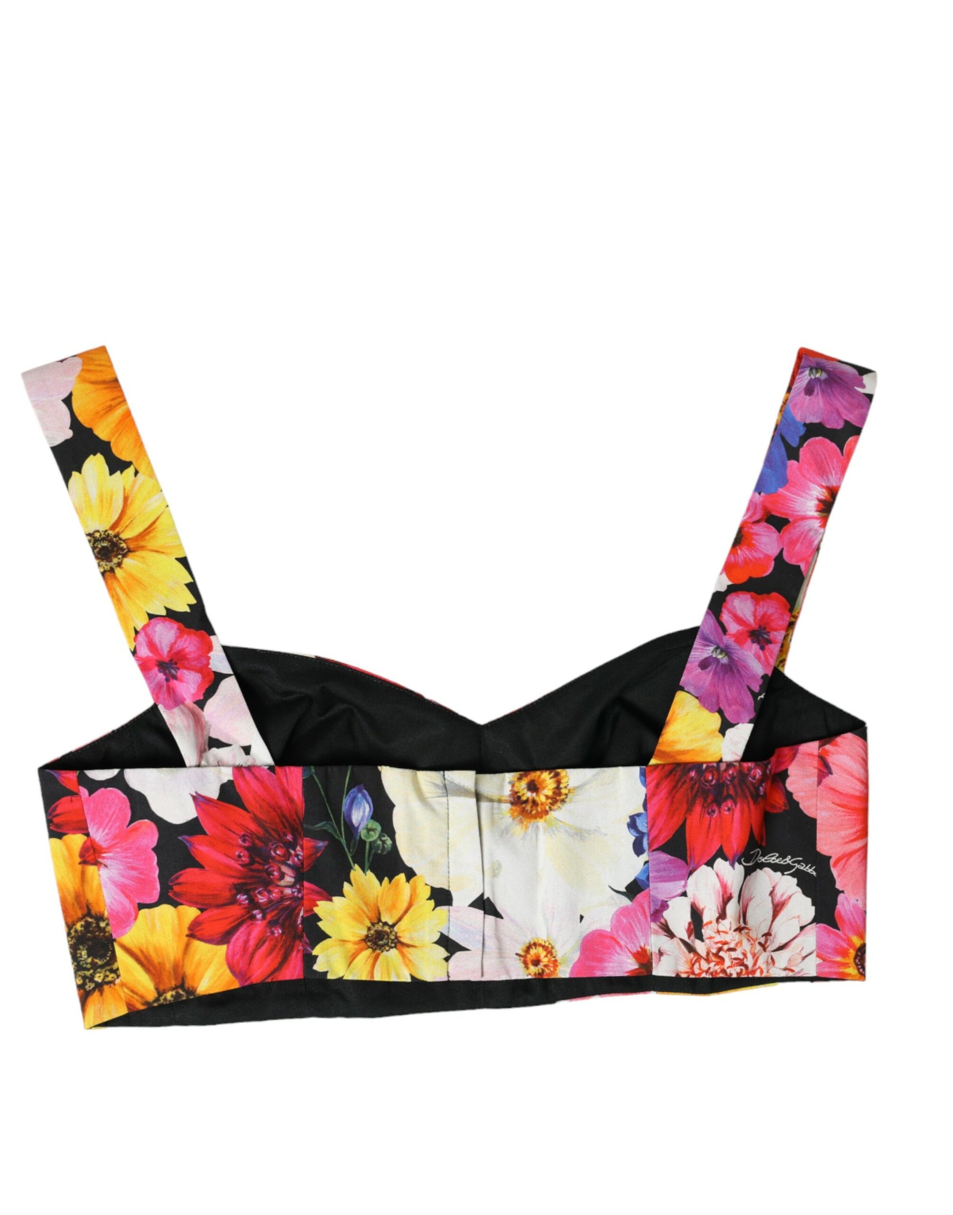 Exquisito top corto con bustier y estampado floral