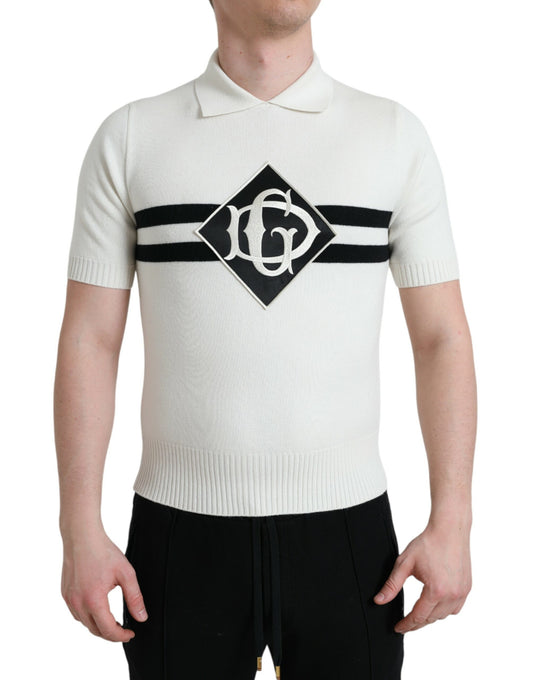 Camiseta Henley con cuello y logotipo DG en color blanco