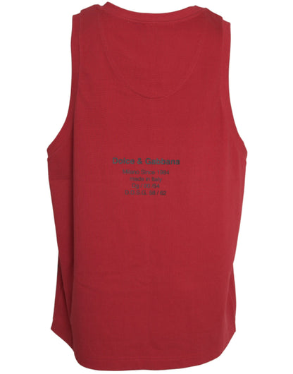 Rotes ärmelloses Tank-T-Shirt mit Leopardenmuster