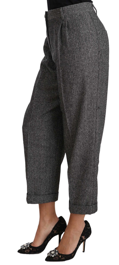 Pantalones elegantes de mezcla de lana gris