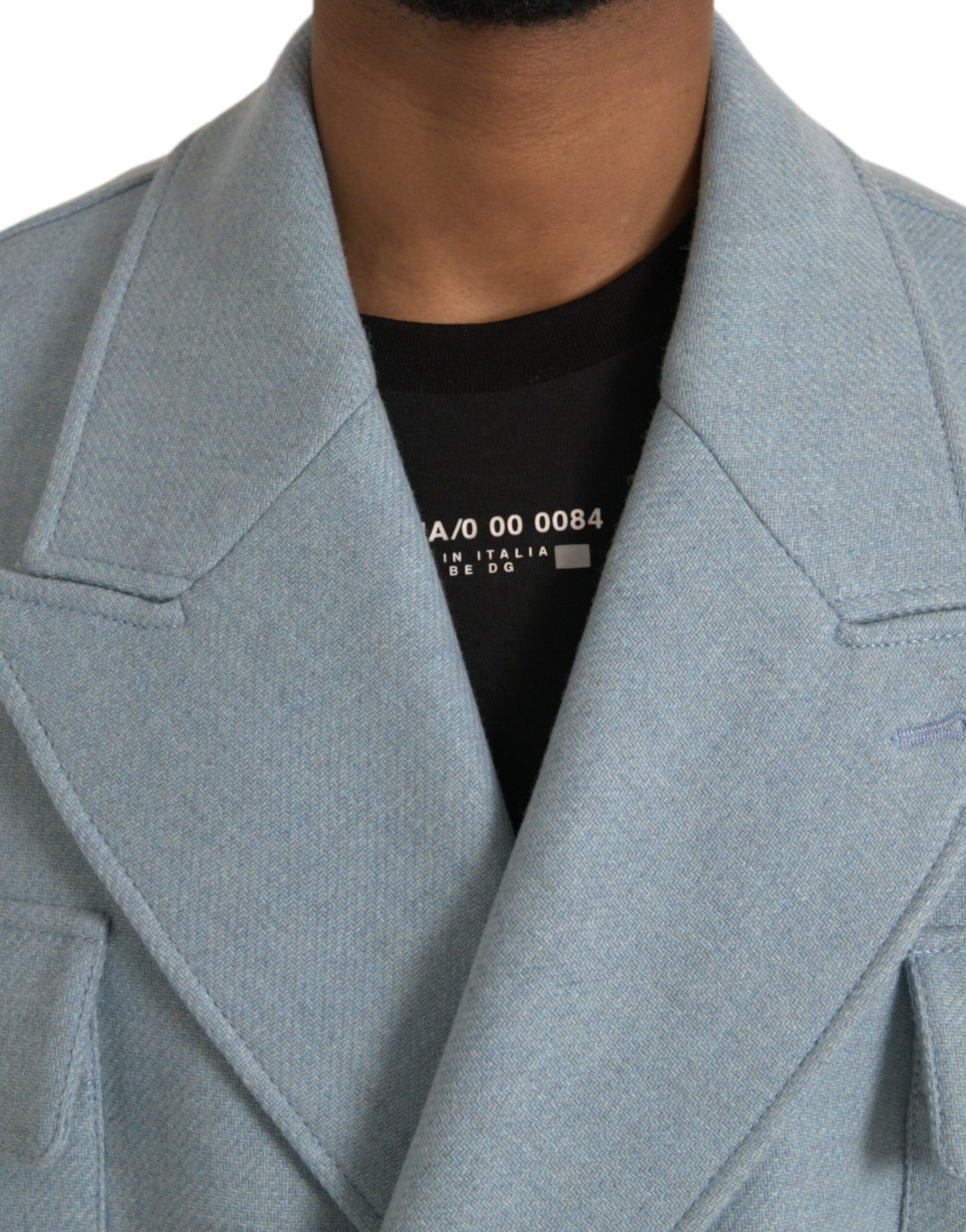 Blue Double Breasted Trench Coat Jacket